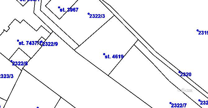 Parcela st. 4619 v KÚ Zlín, Katastrální mapa