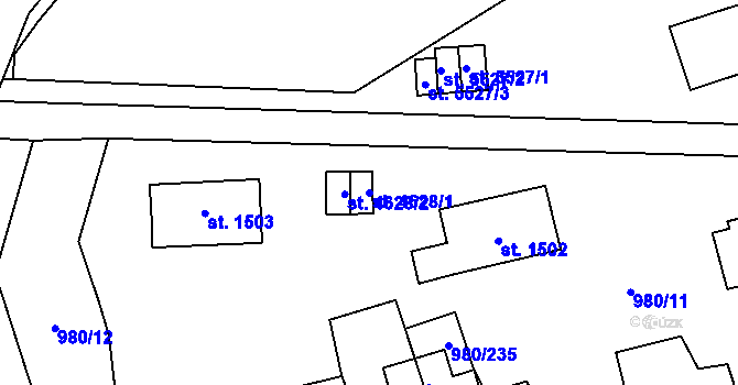 Parcela st. 4628/1 v KÚ Zlín, Katastrální mapa
