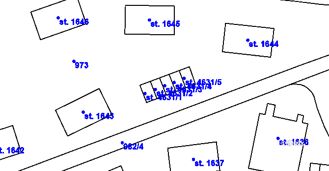Parcela st. 4631/3 v KÚ Zlín, Katastrální mapa