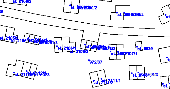 Parcela st. 4633/1 v KÚ Zlín, Katastrální mapa