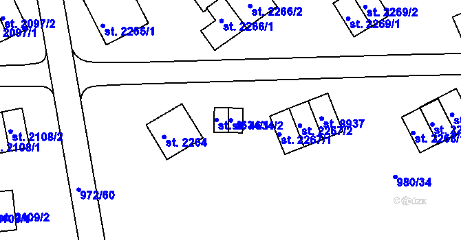 Parcela st. 4634/2 v KÚ Zlín, Katastrální mapa