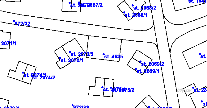 Parcela st. 4635 v KÚ Zlín, Katastrální mapa