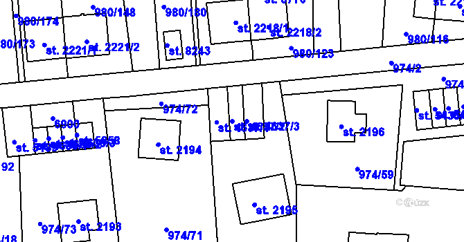 Parcela st. 4637/2 v KÚ Zlín, Katastrální mapa