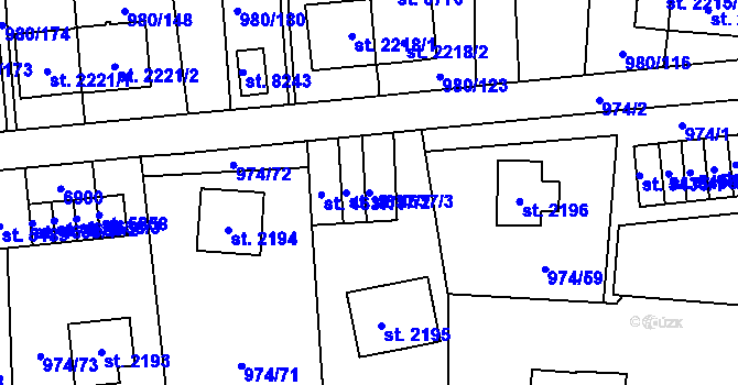 Parcela st. 4637/3 v KÚ Zlín, Katastrální mapa