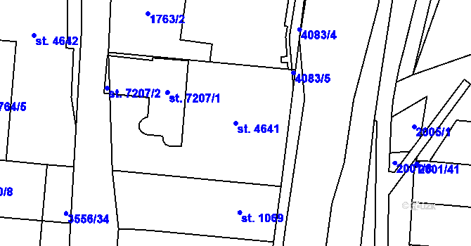 Parcela st. 4641 v KÚ Zlín, Katastrální mapa