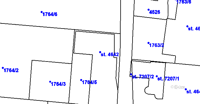 Parcela st. 4642 v KÚ Zlín, Katastrální mapa