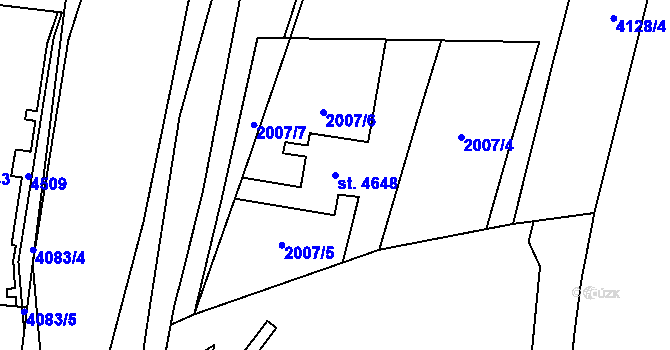 Parcela st. 4648 v KÚ Zlín, Katastrální mapa