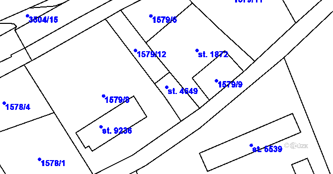 Parcela st. 4649 v KÚ Zlín, Katastrální mapa