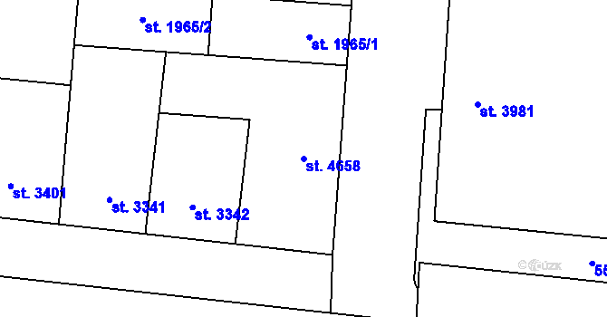 Parcela st. 4658 v KÚ Zlín, Katastrální mapa