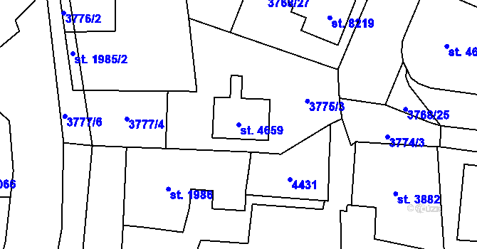 Parcela st. 4659 v KÚ Zlín, Katastrální mapa