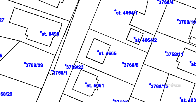 Parcela st. 4665 v KÚ Zlín, Katastrální mapa