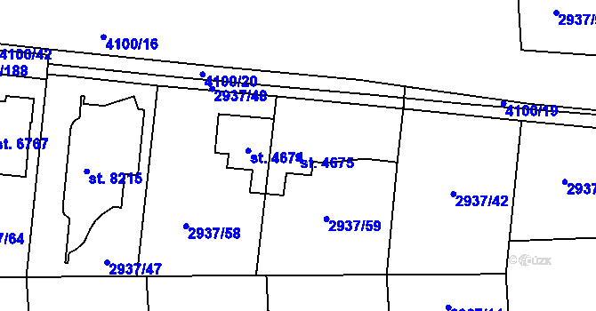 Parcela st. 4675 v KÚ Zlín, Katastrální mapa