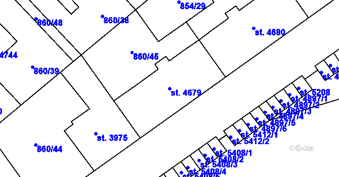 Parcela st. 4679 v KÚ Zlín, Katastrální mapa