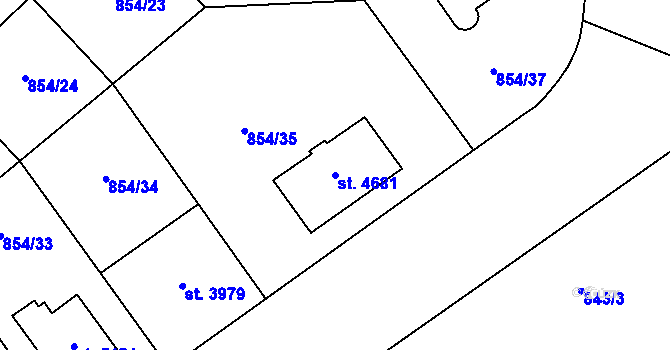 Parcela st. 4681 v KÚ Zlín, Katastrální mapa