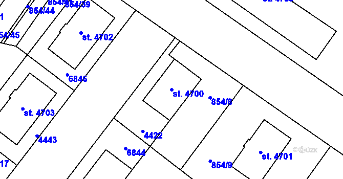 Parcela st. 4700 v KÚ Zlín, Katastrální mapa