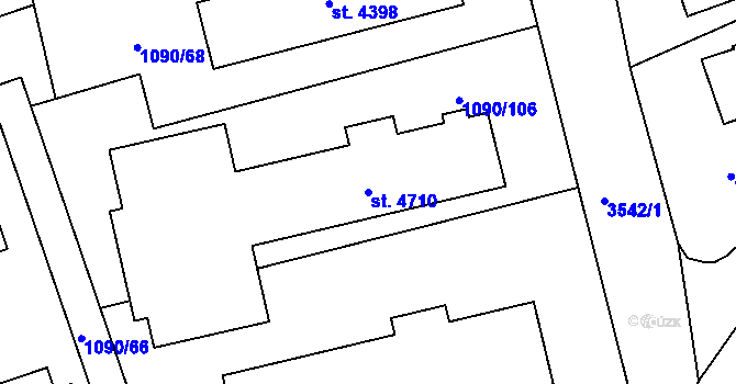 Parcela st. 4710 v KÚ Zlín, Katastrální mapa