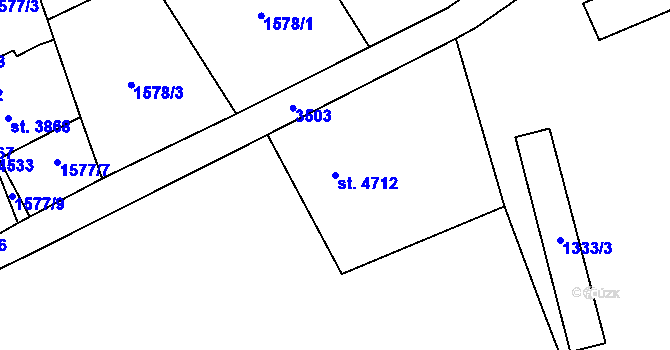 Parcela st. 4712 v KÚ Zlín, Katastrální mapa