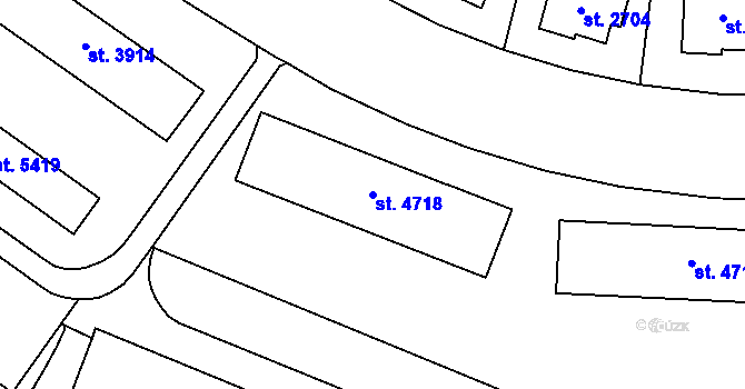 Parcela st. 4718 v KÚ Zlín, Katastrální mapa