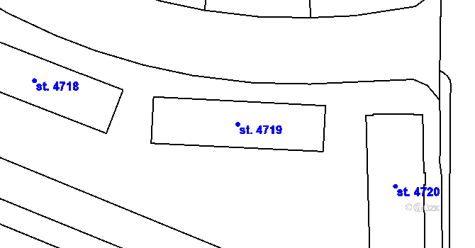 Parcela st. 4719 v KÚ Zlín, Katastrální mapa