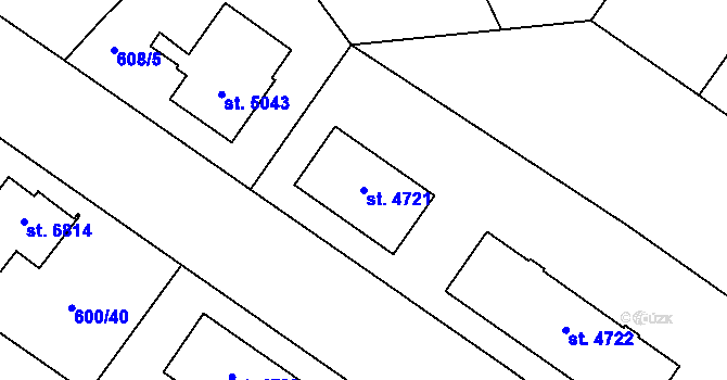 Parcela st. 4721 v KÚ Zlín, Katastrální mapa