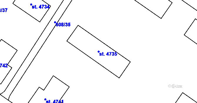 Parcela st. 4735 v KÚ Zlín, Katastrální mapa