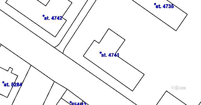 Parcela st. 4741 v KÚ Zlín, Katastrální mapa