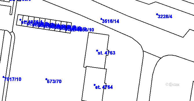 Parcela st. 4763 v KÚ Zlín, Katastrální mapa