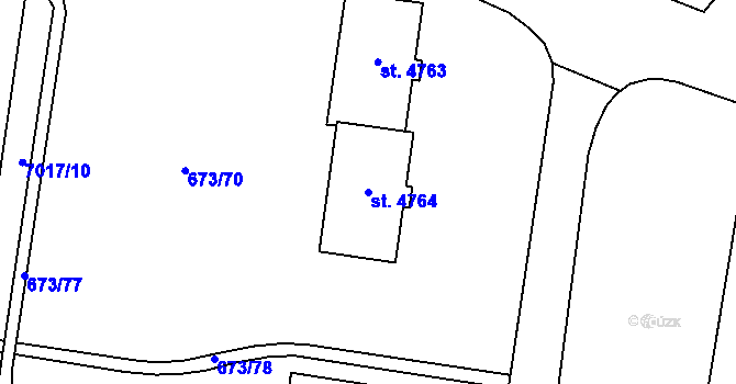 Parcela st. 4764 v KÚ Zlín, Katastrální mapa