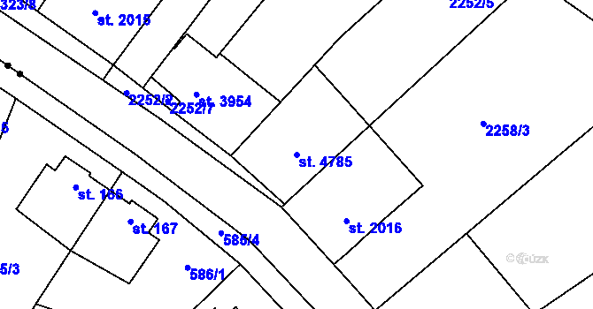 Parcela st. 4785 v KÚ Zlín, Katastrální mapa
