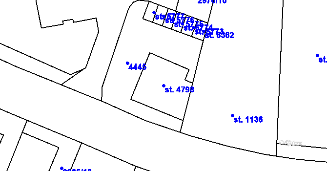Parcela st. 4798 v KÚ Zlín, Katastrální mapa