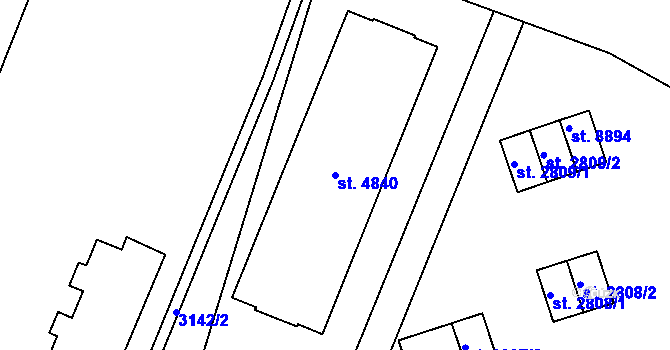 Parcela st. 4840 v KÚ Zlín, Katastrální mapa