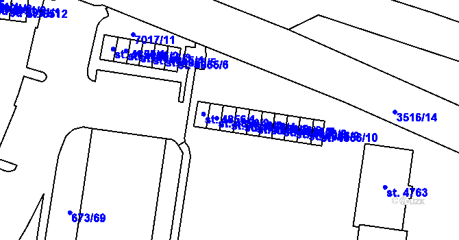Parcela st. 4856/3 v KÚ Zlín, Katastrální mapa