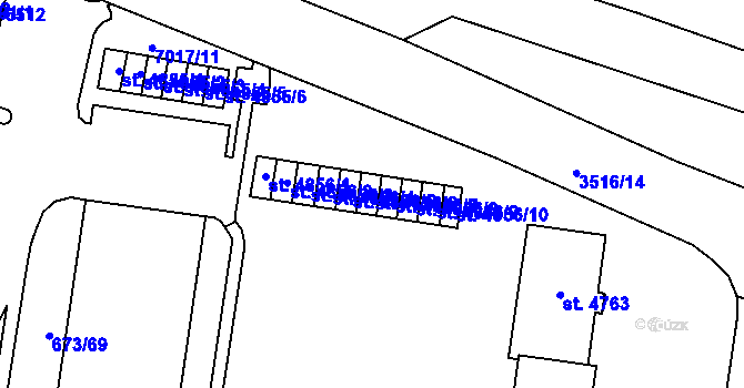 Parcela st. 4856/6 v KÚ Zlín, Katastrální mapa