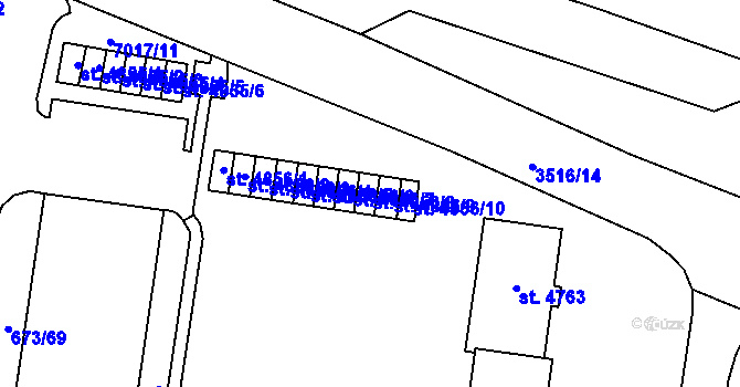 Parcela st. 4856/8 v KÚ Zlín, Katastrální mapa