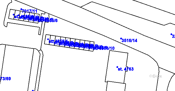 Parcela st. 4856/9 v KÚ Zlín, Katastrální mapa