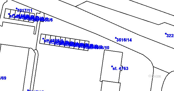 Parcela st. 4856/10 v KÚ Zlín, Katastrální mapa