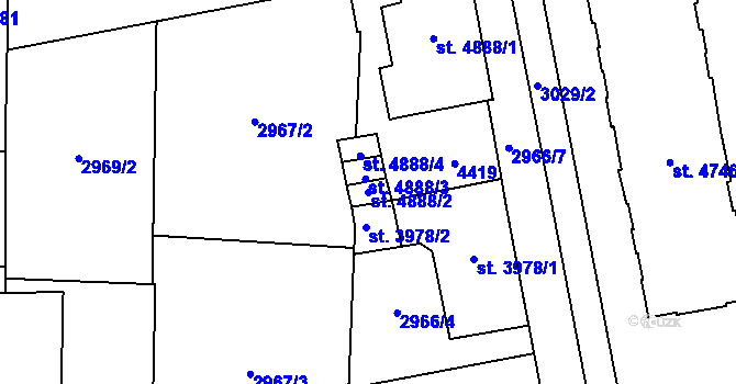 Parcela st. 4888/2 v KÚ Zlín, Katastrální mapa