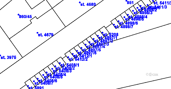 Parcela st. 4897/4 v KÚ Zlín, Katastrální mapa