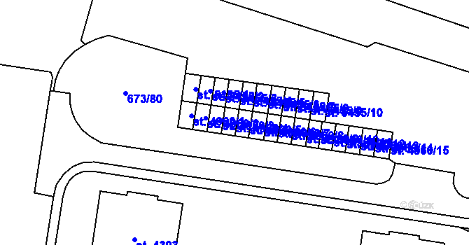 Parcela st. 4960/4 v KÚ Zlín, Katastrální mapa