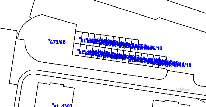 Parcela st. 4960/5 v KÚ Zlín, Katastrální mapa