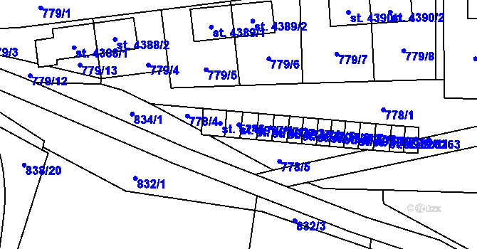 Parcela st. 4977/1 v KÚ Zlín, Katastrální mapa