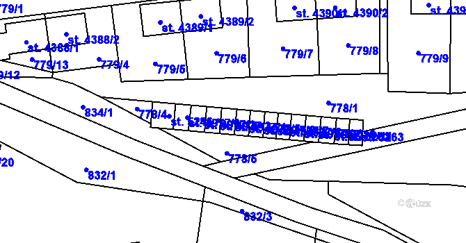 Parcela st. 4977/4 v KÚ Zlín, Katastrální mapa