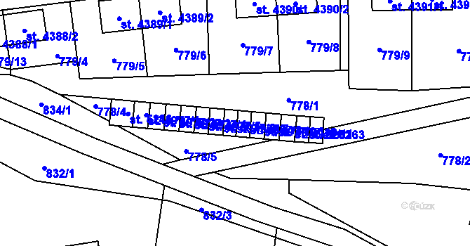 Parcela st. 4977/7 v KÚ Zlín, Katastrální mapa
