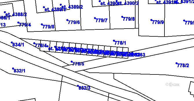Parcela st. 4977/8 v KÚ Zlín, Katastrální mapa