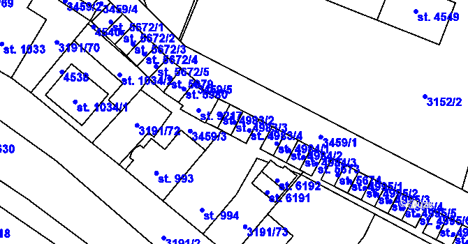 Parcela st. 4983/3 v KÚ Zlín, Katastrální mapa