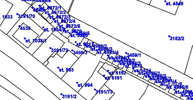 Parcela st. 4983/4 v KÚ Zlín, Katastrální mapa