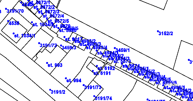 Parcela st. 4984/1 v KÚ Zlín, Katastrální mapa