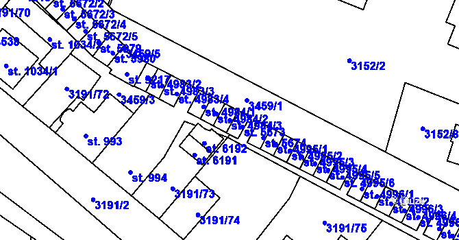 Parcela st. 4984/3 v KÚ Zlín, Katastrální mapa
