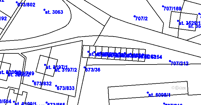 Parcela st. 4987/3 v KÚ Zlín, Katastrální mapa