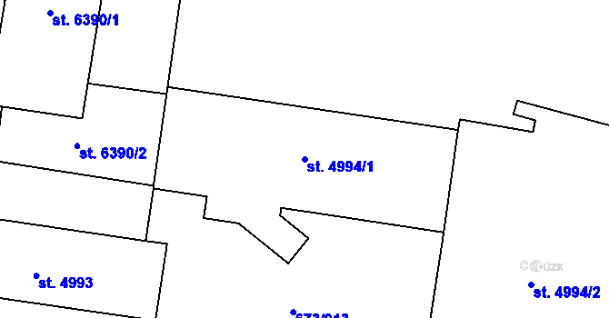 Parcela st. 4994/1 v KÚ Zlín, Katastrální mapa